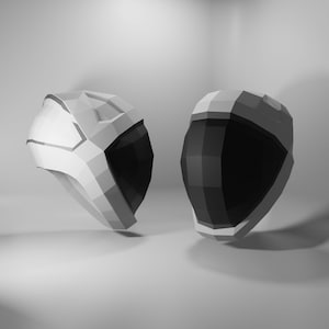 Plantillas de astronauta DIY + DXF / Casco de astronauta Papercraft / Astronauta de baja poli / Casco de SpaceX de baja poli