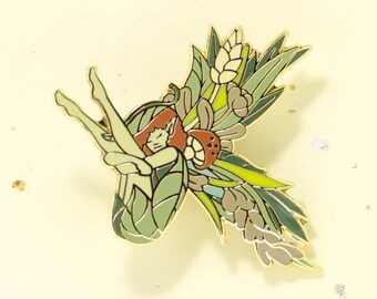 Stray Sod Fairy Pin (sprite fae fairies wings grass pixie sprite faerie folklore mythology imp enchantment celtic irish magic tale stories)