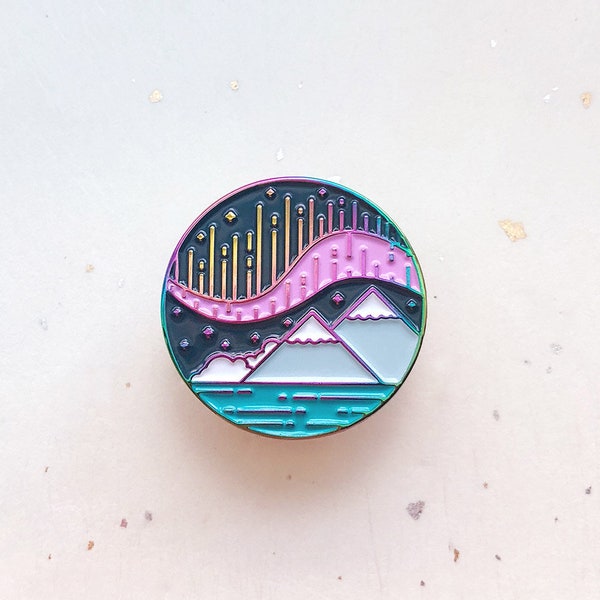 Aurora Borealis Duochrome Enamel Pin