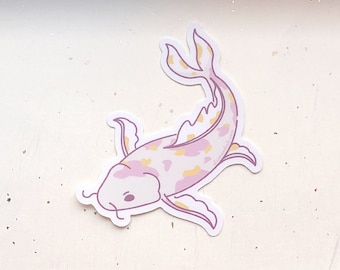 2 One PAIR LUCKY Japanese KOI Fish YIN YANG STICKERS//DECALS Pisces