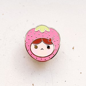 Strawberry Girl Enamel Pin