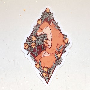 Sleeping Red Fox Clear Vinyl Sticker