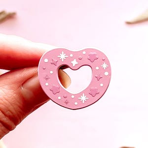 Frosted Heart Cookie Painted Enamel Pin