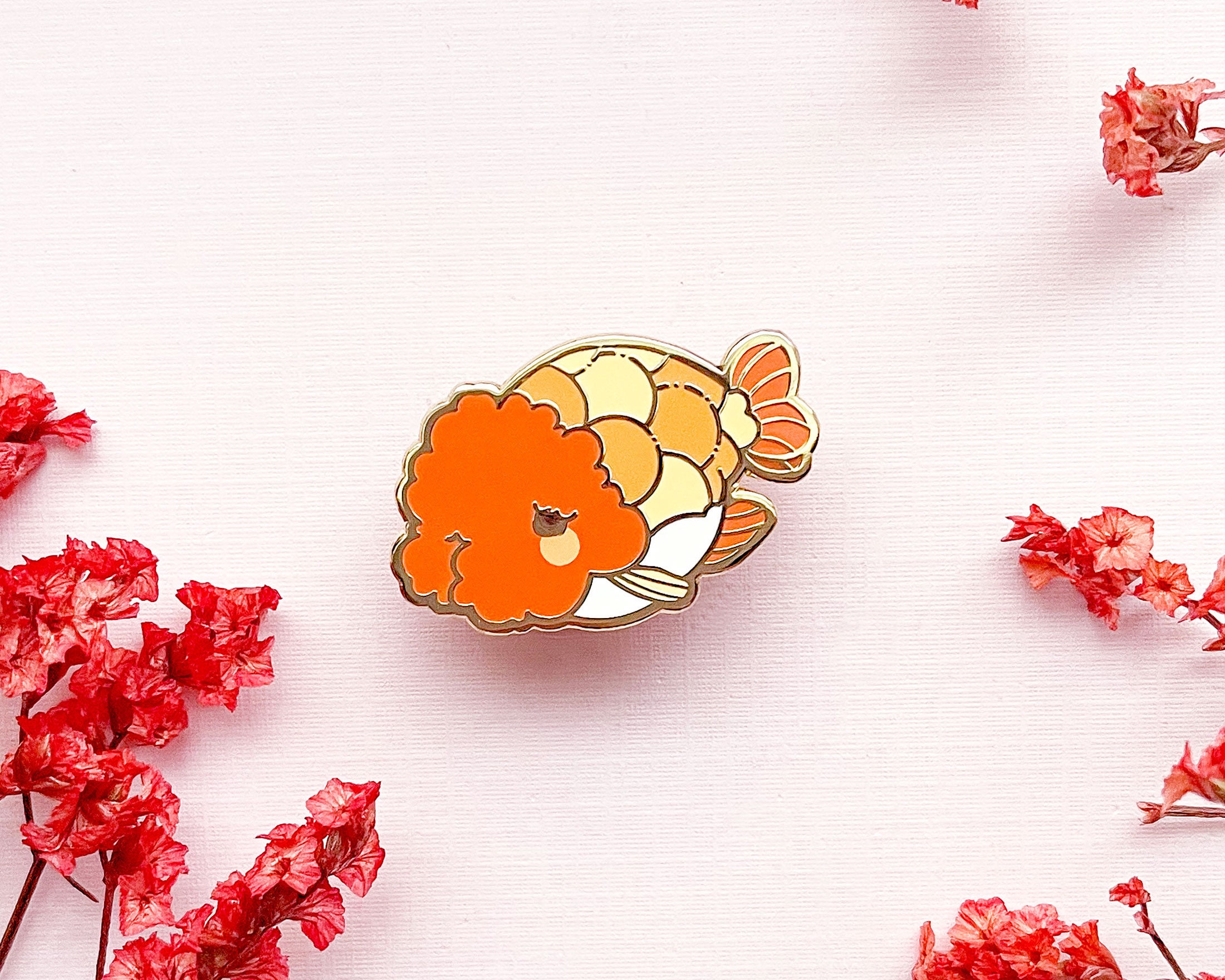Chibi Ranchu Goldfish Enamel Pin - Etsy