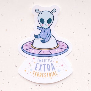 Little Extraterrestrial Clear Vinyl Sticker