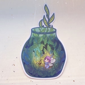 Fairy Terrarium Jar Vinyl Sticker