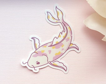Pegatina de vinilo de pez koi pastel