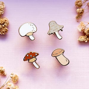 Mini Mushrooms Board Filler Enamel Pin Set