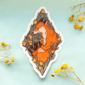 Sticker renard roux endormi