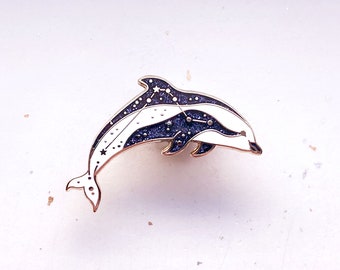 Horologium Constellation Hourglass Dolphin Pin