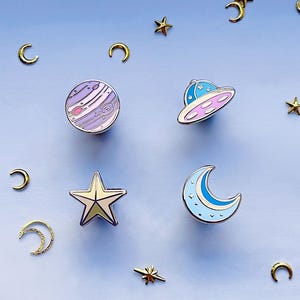 Cosmic Objects Board Filler Enamel Pin Set