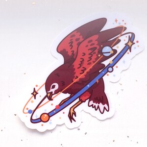 Cosmic Hawk Clear Vinyl Sticker