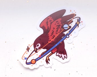 Cosmic Hawk Clear Vinyl Sticker