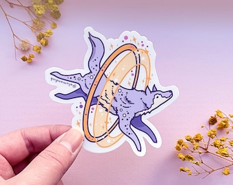 Cosmic Wolf Clear Vinyl Sticker