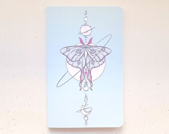 Moon Pillar Luna Moth Dotted Grid Notebook