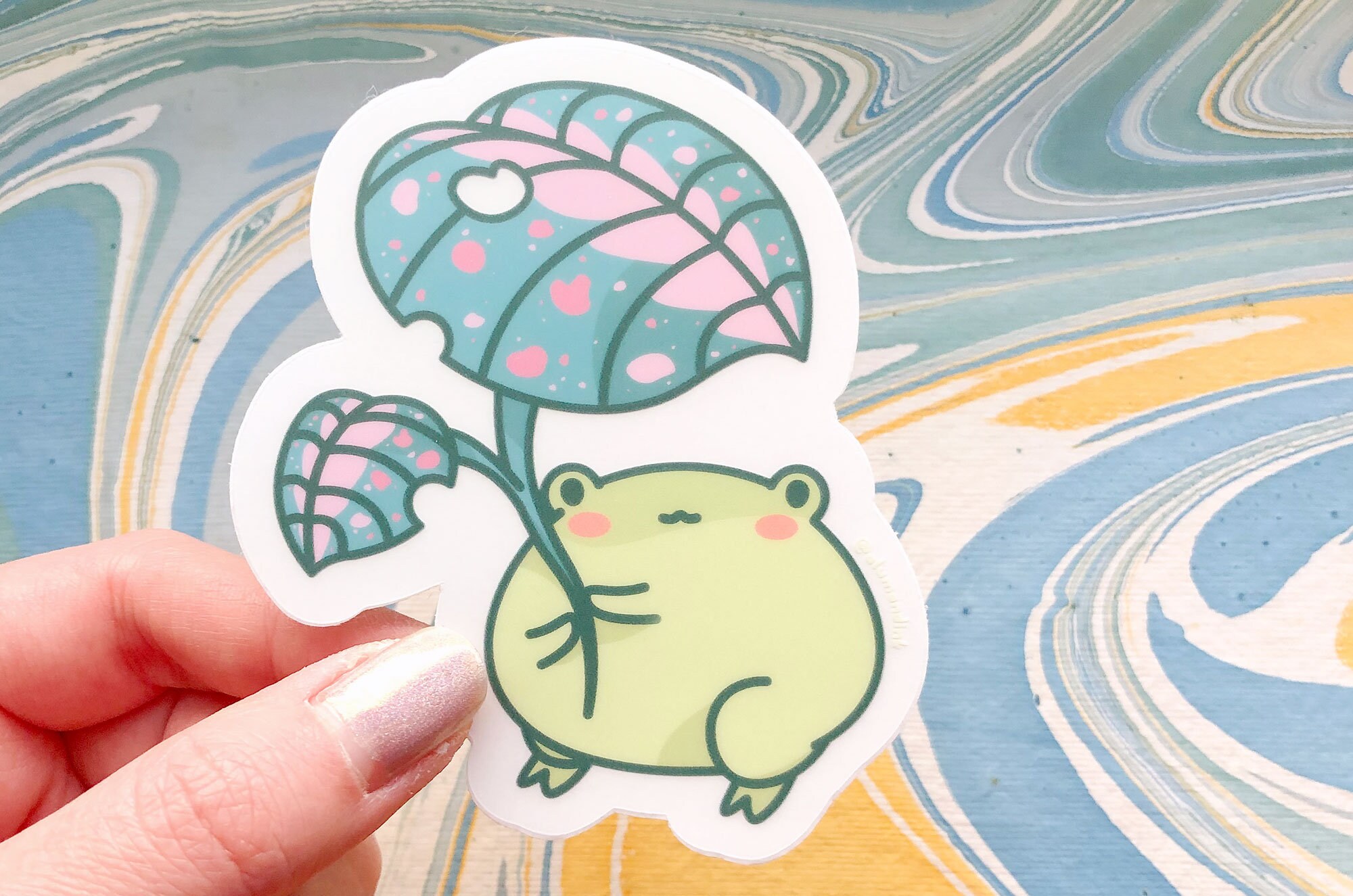 Frog Leaf Umbrella Clear Vinyl Sticker - Etsy