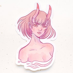 Cloud Oni Girl Clear Vinyl Sticker