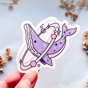 Cosmic Whale Clear Vinyl Sticker