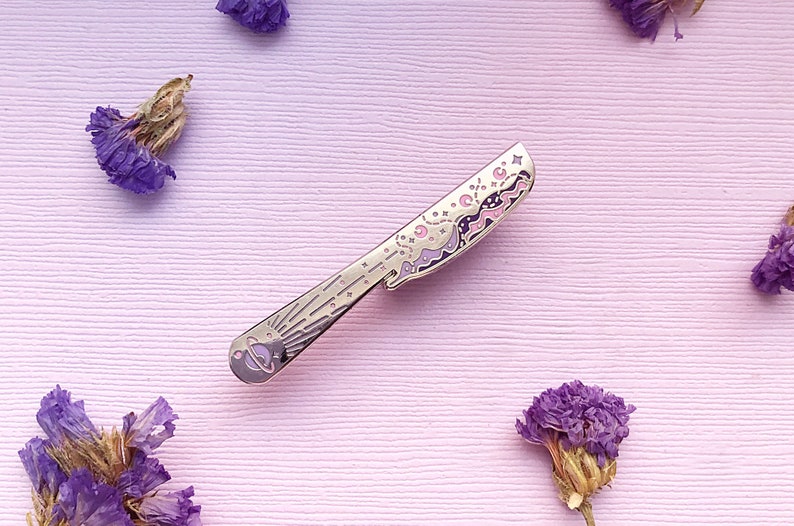 Space Butter Knife Enamel Pin Etsy