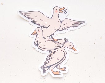 Quack Stack Ducks Clear Vinyl Sticker