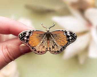 Plain Tiger Butterfly Enamel Pin
