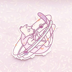 Cosmic Cat Clear Vinyl Sticker image 2