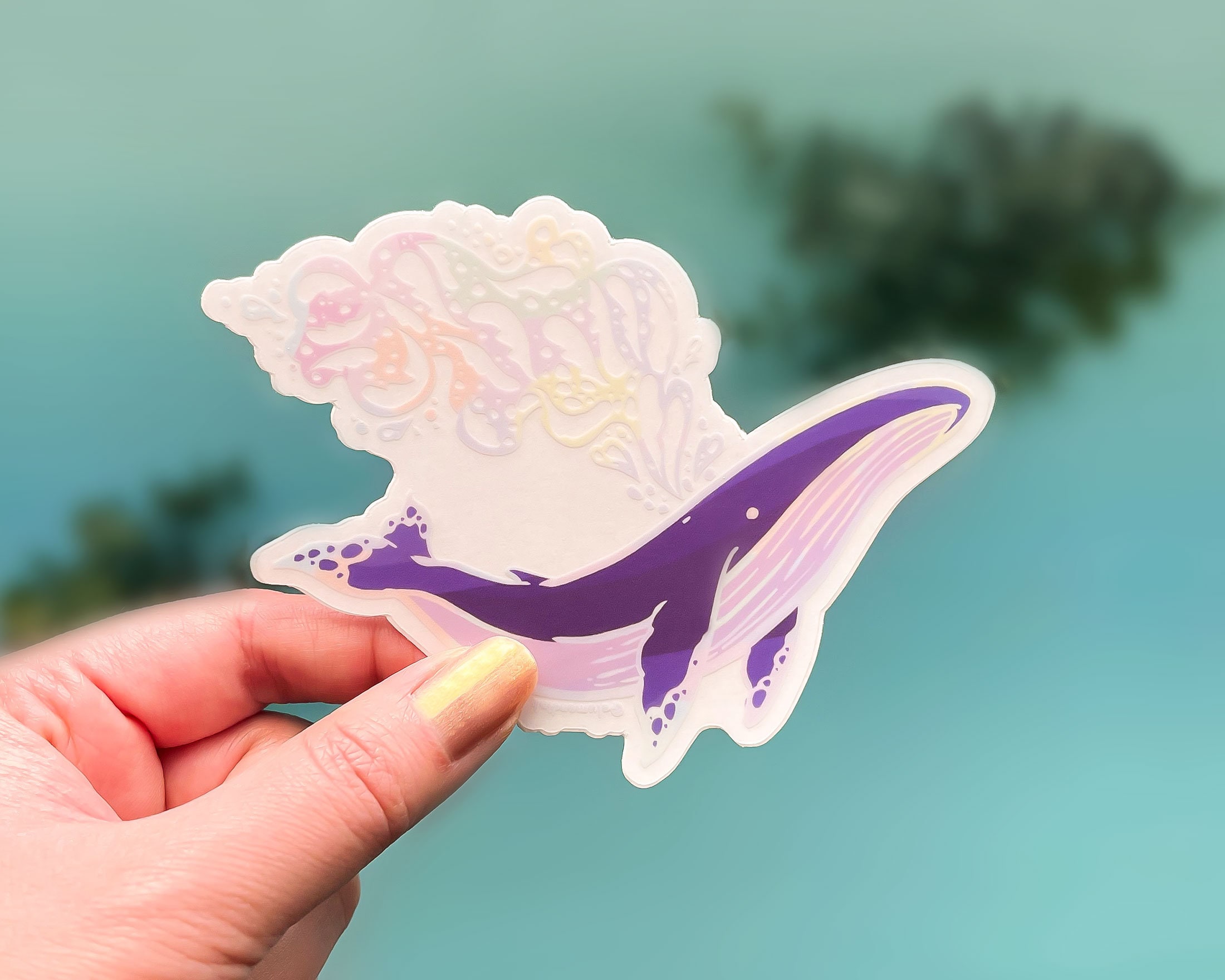 ミラレインボースプレークリアビニールステッカー - Etsy 日本