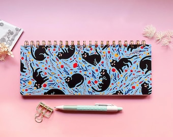 Black Cat Zoomies Pattern Weekly Planner