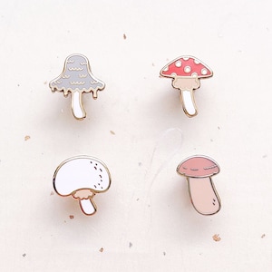 Mini Mushrooms Board Filler Enamel Pin Set