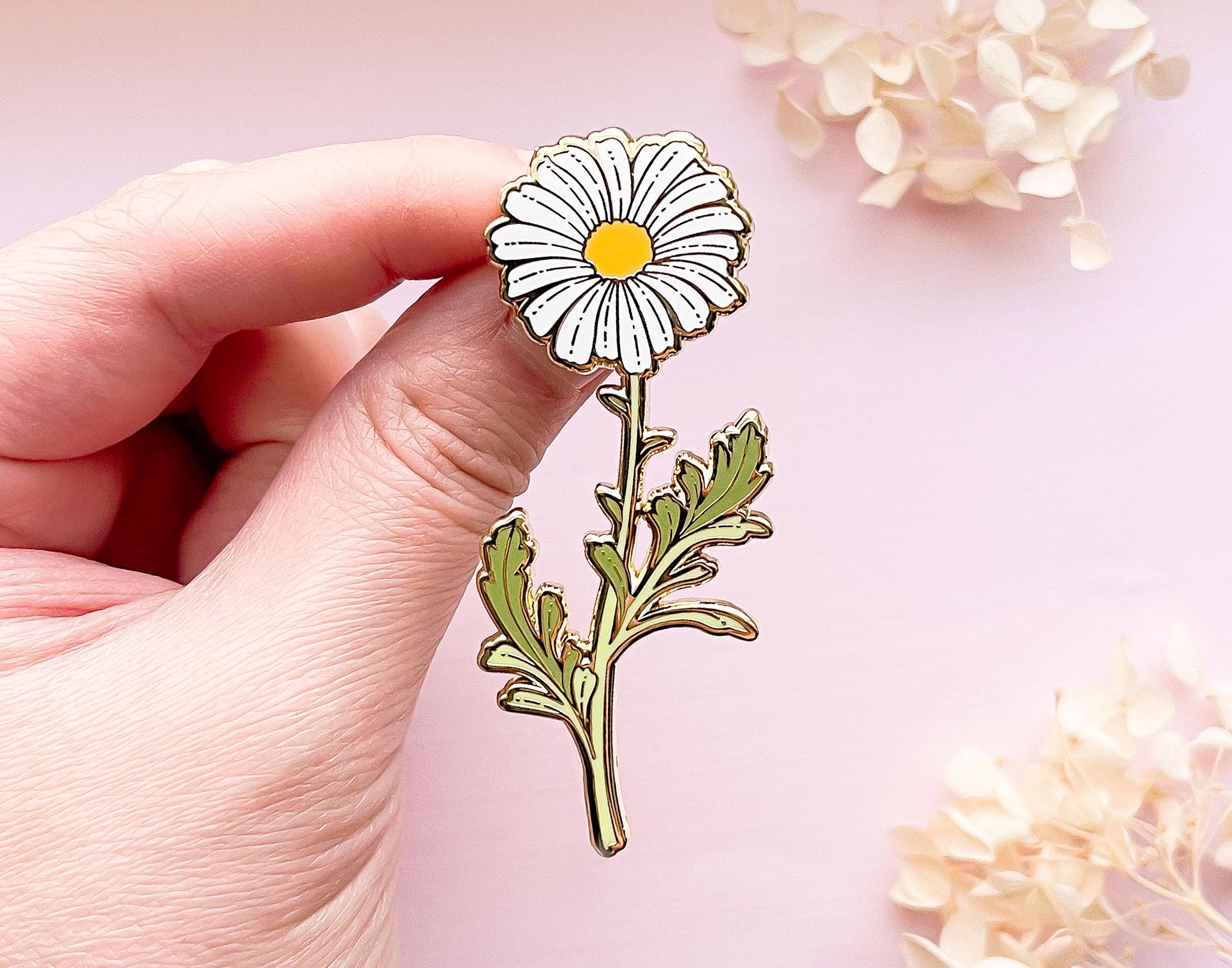 Marguerite Daisy Cute Flower Enamel Pin - Etsy