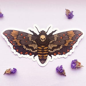 Love and Death's Head Motte durchsichtiger Vinyl-Aufkleber