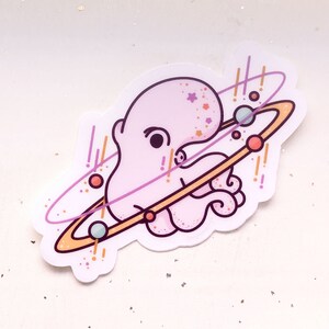 Cosmic Octopus Clear Vinyl Sticker