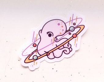 Cosmic Octopus Clear Vinyl Sticker