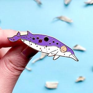 Gray&#39;s Beaked Whale Solar System Enamel Pin