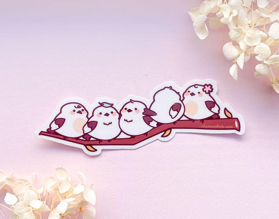 シマエナガだんご クリアビニールステッカー - Etsy 日本
