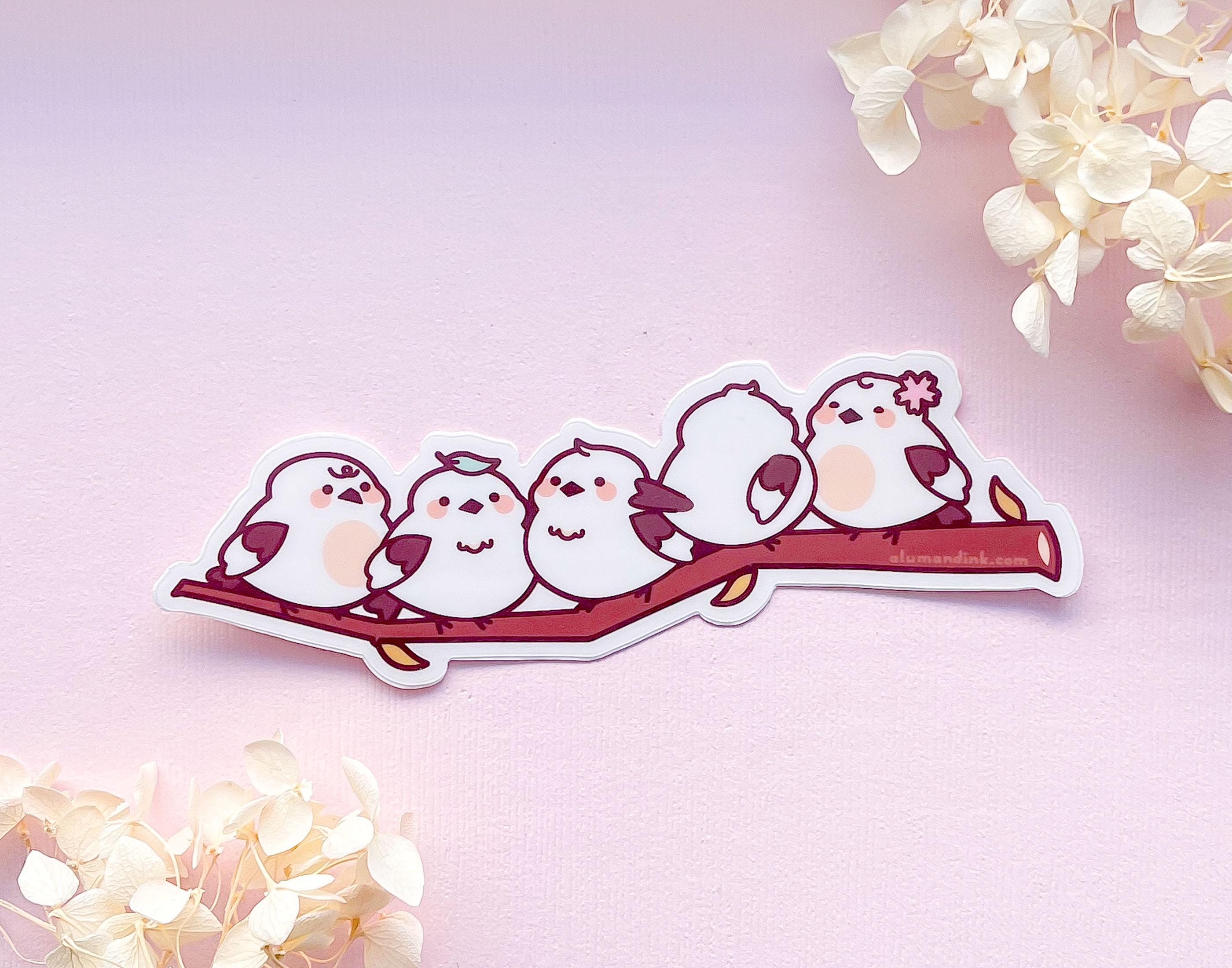 シマエナガだんご クリアビニールステッカー - Etsy 日本