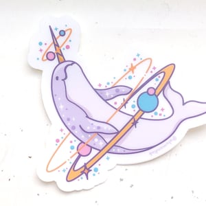 Cosmic Narwhal Clear Vinyl Sticker