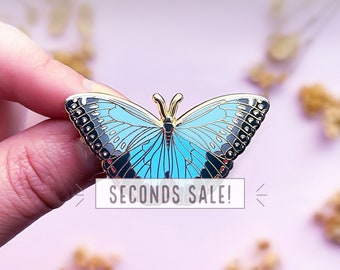 SECONDS SALE Blue Morpho Butterfly Pin