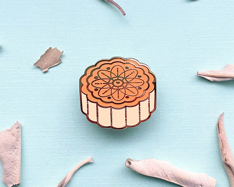 Starry Mooncake Autumn Festival Pastry Enamel Pin zdjęcie 4