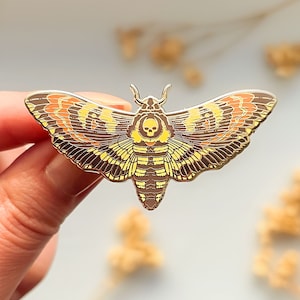 Death&#39;s Head Hawkmoth Enamel Pin