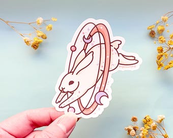 Cosmic Rabbit Clear Vinyl Sticker
