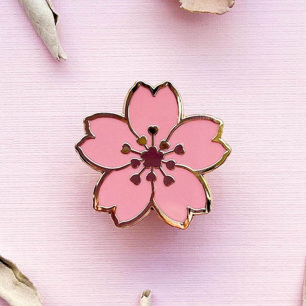 Mini pin de esmalte de flor de cerezo Sakura