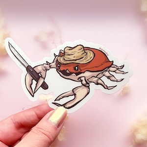 Stabby Crabby Clear Vinyl Sticker