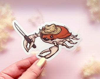 Stabby Crabby Clear Vinyl Sticker