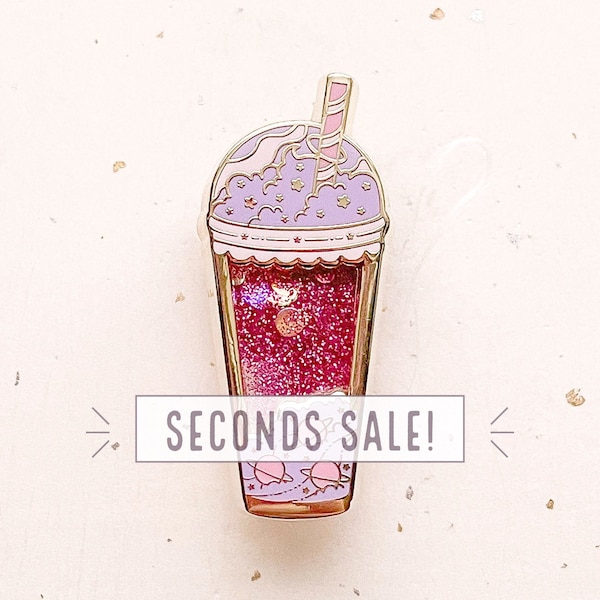 SECONDS SALE Cosmic Boba Bubble Tea Enamel Pin