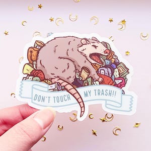 Don't Touch my Trash Possum Clear Vinyl Sticker