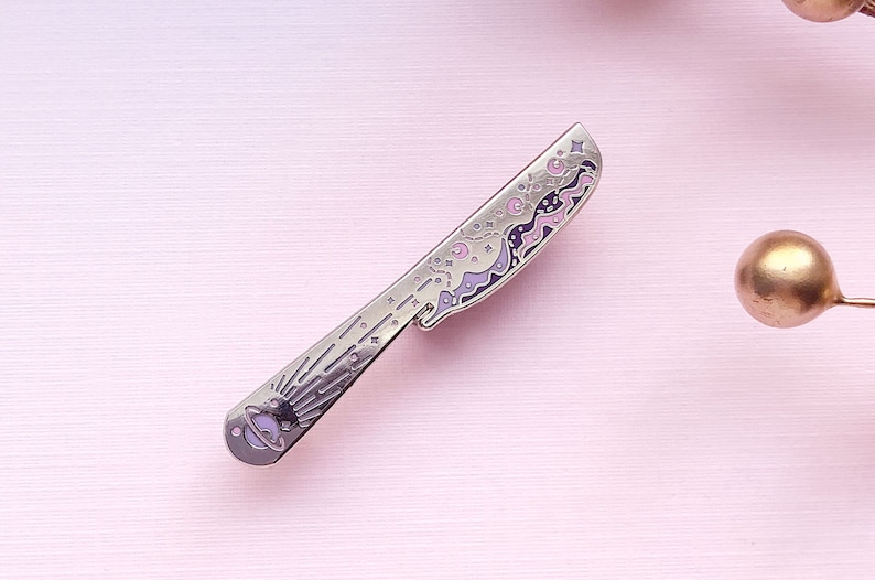 Space Butter Knife Enamel Pin Etsy