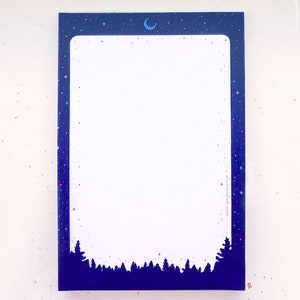 Forest at Night Dotted Grid Notepad