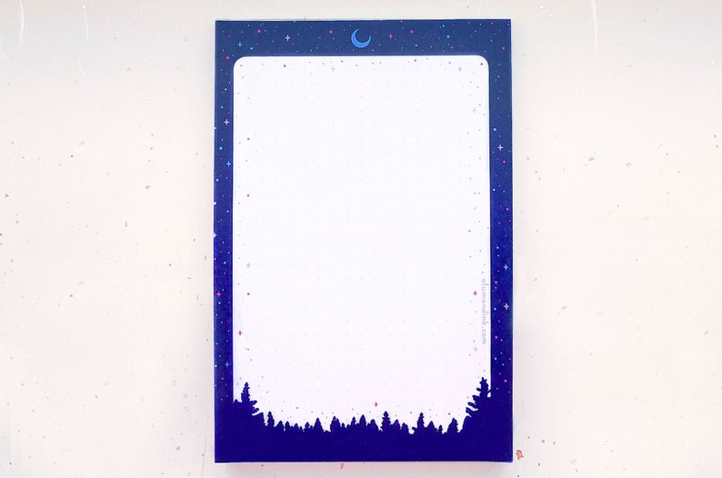 Forest at Night Dotted Grid Notepad image 1