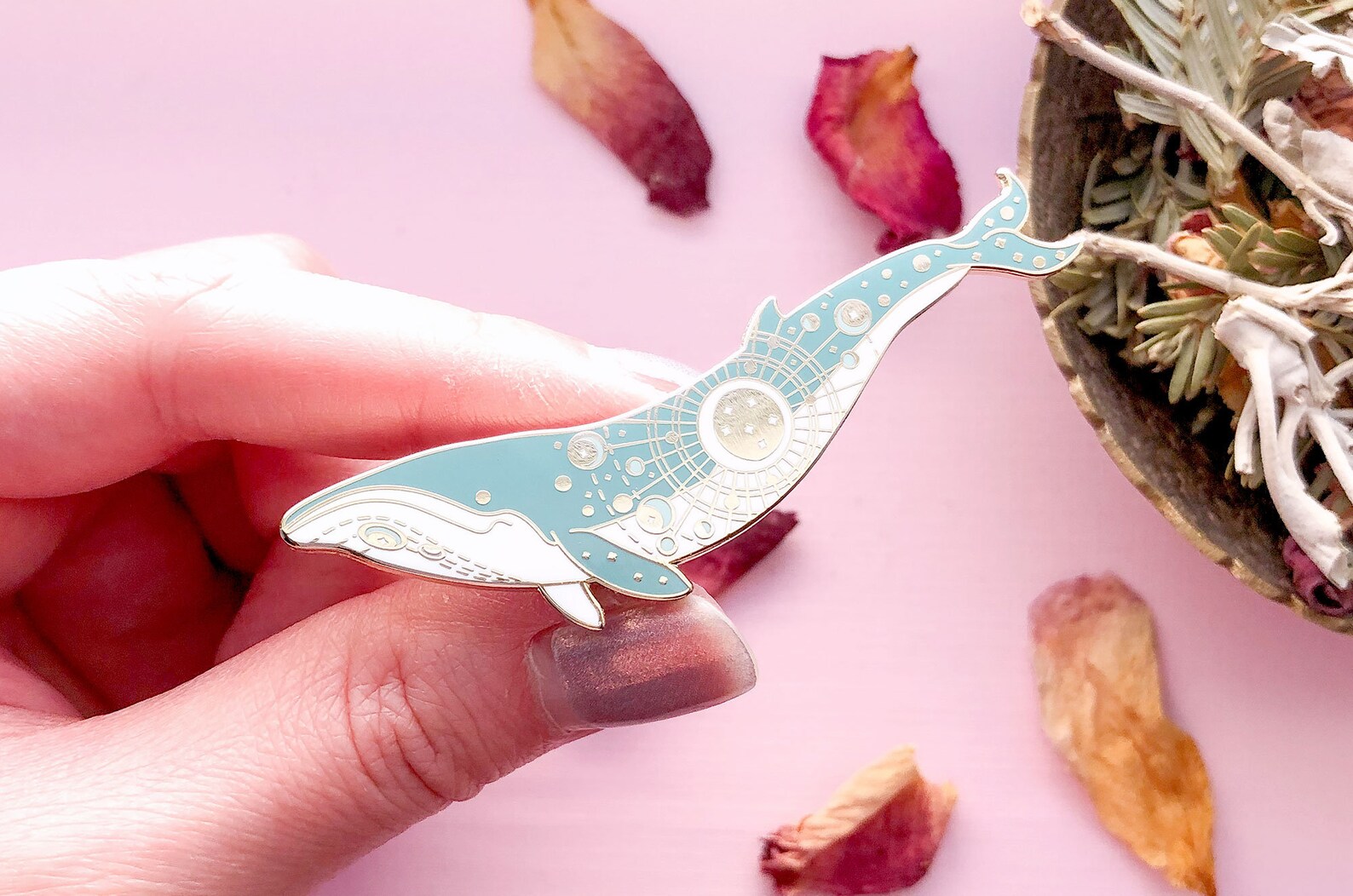 Solar Eclipse Pygmy Right Whale Enamel Pin - Etsy